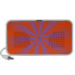 Orange and purple neon techno beams speakers