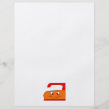 Orange and Red Iron Cartoon. On White. Personalized Flyer
