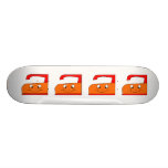 Orange and Red Iron Cartoon. On White. Skate Decks