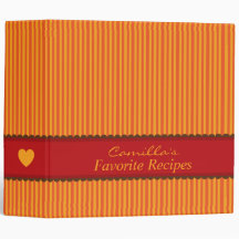 Orange and red kitchen recipe binder organizer