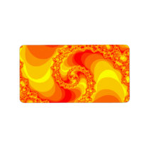 orange and red spiral fractal labels