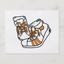orange and white basketball sneakers graphic flyer design