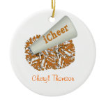 Orange and White Cheerleader ornament