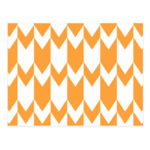 Orange and White Chevron Pattern. Post Card