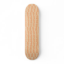 orange and white floral design skateboard