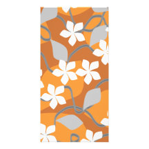 Orange and White Flowers. Floral Pattern. Photo Greeting Card