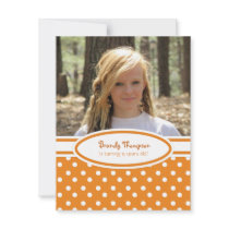 Orange and White Polka Dot Party Invitation