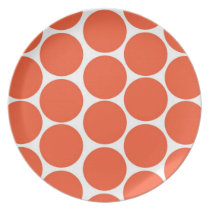 Orange and White Polka Dots Plates plates