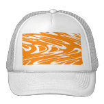 Orange and White Retro Pattern. hats