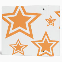 Orange And White Stars 2" Binder
