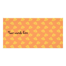 Orange and yellow christmas bells custom photo card