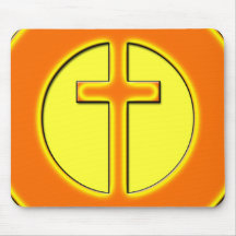 ORANGE AND YELLOW CROSS MOUSE PAD
