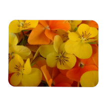 Orange and Yellow Flowers  Premium Magnet