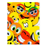ORANGE AND YELLOW SMILEY FACES COLLAGE POST CARDS