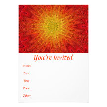 Orange and Yellow Sun/Star/Heart Mandala Invite