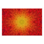 Orange and Yellow Sun/Star/Heart Mandala Photo Print