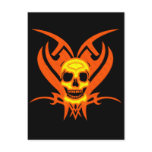ORANGE AND YELLOW TRIBAL SKULL POSTCARD
