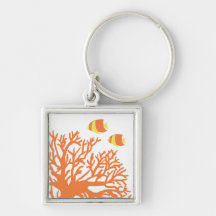 Orange and Yellow Tropical Angelfish Key Chain