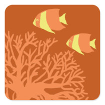 Orange and Yellow Tropical Angelfish Sticker