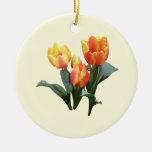 Orange and Yellow Tulips Christmas Tree Ornaments