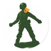 Orange Army Man stickers