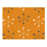 Orange Atomic Abstract Postcard