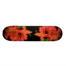 Orange Azalea Blossoms Skate Board