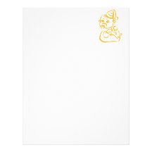 Orange baby outline letterhead template