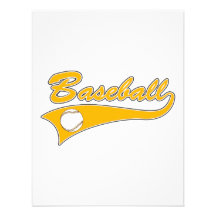 Orange Baseball Logo Custom Invites