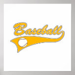 Orange Baseball Logo Poster