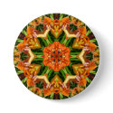 Orange beauty collage mandala - Button