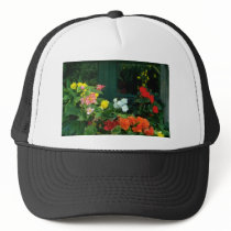Orange Begonias flowers Mesh Hats