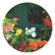 Orange Begonias flowers Round Sticker