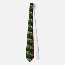 Orange Begonias flowers Necktie