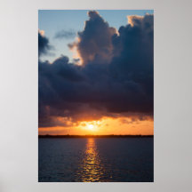 Orange Below Sunset Poster