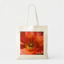 Orange "Big Poppy" Canvas Bags