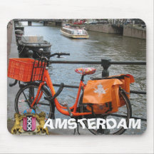 Orange Bike Amsterdam Holland Mousepad