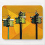 Orange Birdhouses Mousepad