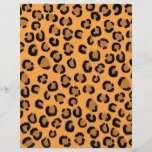 Orange, Black and Brown Leopard Print Pattern. Full Color Flyer