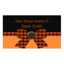 Orange & Black Bat Baby Shower Business Card