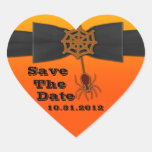 Orange & Black Bling Spider Web Sticker