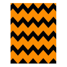 Orange Black Chevrons Postcard