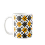 Orange, Black, Grey on White Argyle Print Mug