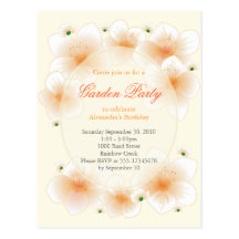Orange Blossom Flowers Romantic Birthday Party Post Cards