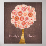 Orange Blossom Tree Baby Girl Room Wall Poster posters