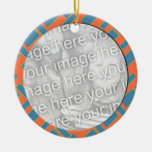 orange blue modern photo frame ornaments
