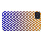 Orange blue ombre chevron stripes iphone 4 case