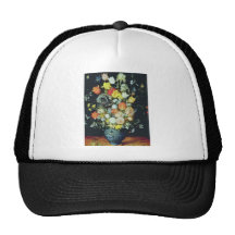 Orange Bouquet de Fleurs dans un Vase Bleu, Jan Br Trucker Hats
