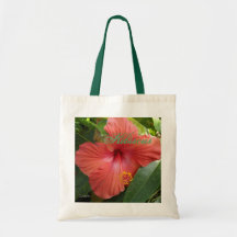 "Orange Bright Hibiscus" Tote Bag