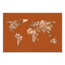 orange brown atlas world photo art